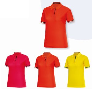 ATB 와플 카라 삼배색 여성용티셔츠(반팔)